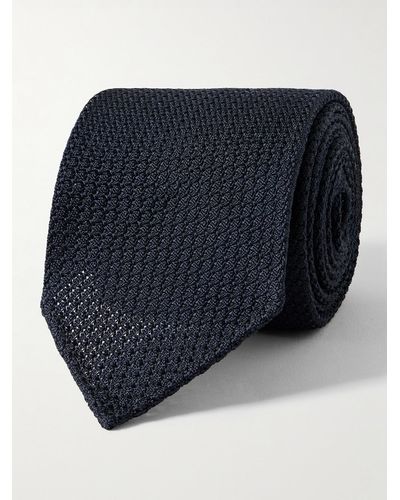 Drake's 8cm Silk-grenadine Tie - Blue