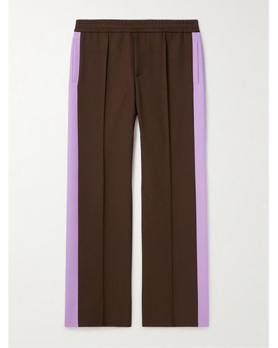 Gucci Straight-leg Striped Tech-jersey Track Trousers - Brown