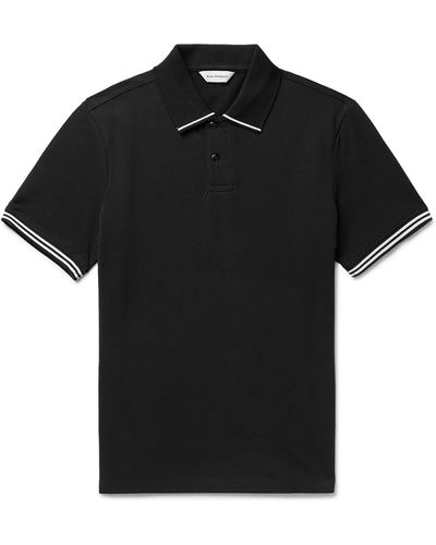 Club Monaco Stretch-cotton Piqué Polo Shirt - Black