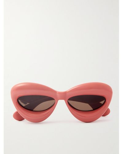 Loewe Inflated Sonnenbrille mit rundem Rahmen aus Azetat - Rot