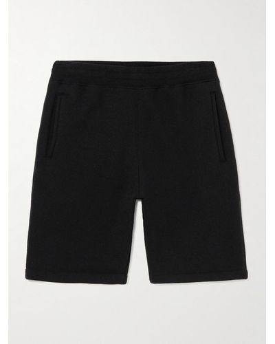 SSAM Jesse Straight-leg Cashmere And Cotton-blend Shorts - Black