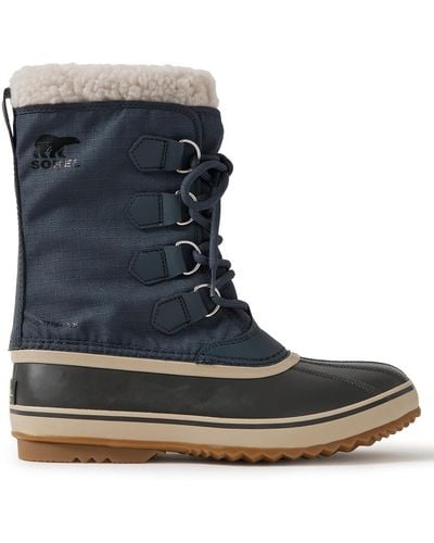Sorel 1964 Pactm Faux Shearling-trimmed Nylon-ripstop And Rubber Snow Boots - Blue