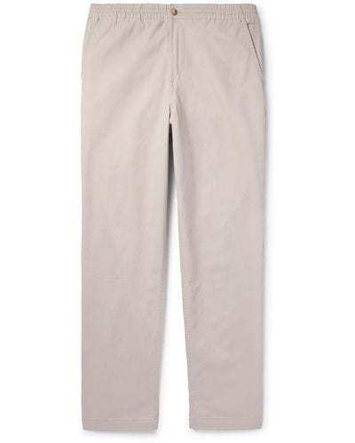 Polo Ralph Lauren Embroidered Straight-leg Cotton-twill Chinos - Natural