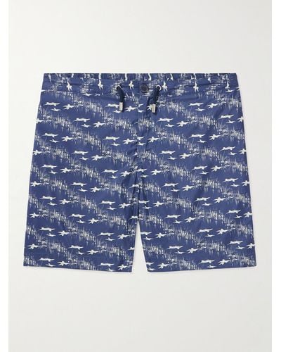 Orlebar Brown Shorts da mare medi stampati Bulldog - Blu