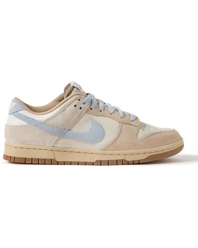 Nike Dunk Low Mesh-trimmed Suede Sneakers - White