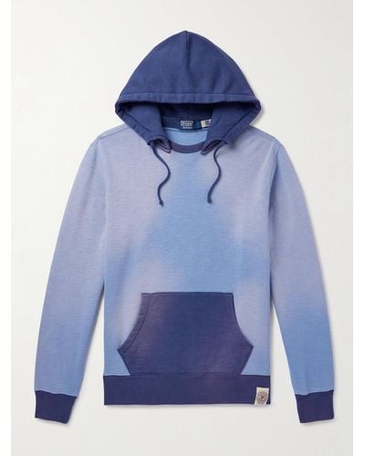 Polo Ralph Lauren Hoodie aus Fleece aus einer Baumwollmischung mit Farbverlauf - Blau
