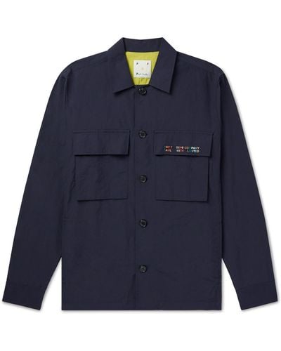 Pop Trading Co. Paul Smith Embroidered Shell Overshirt - Blue