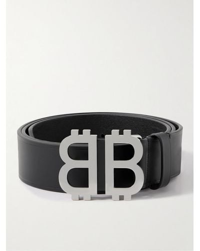 Balenciaga 3.5cm Bb Crypto Logo-embellished Leather Belt - Black