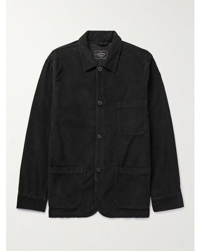 Portuguese Flannel Labura Cotton-corduroy Overshirt - Black