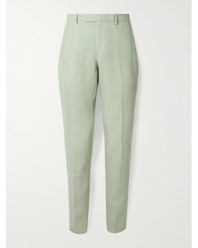 Paul Smith Tapered Linen Suit Trousers - Green
