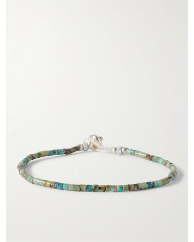 Mikia Turquoise And Silver Beaded Bracelet - Natural
