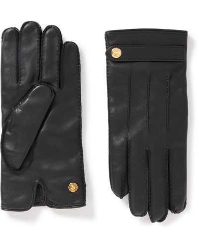 Tom Ford Cashmere-lined Full-grain Leather Gloves - Black