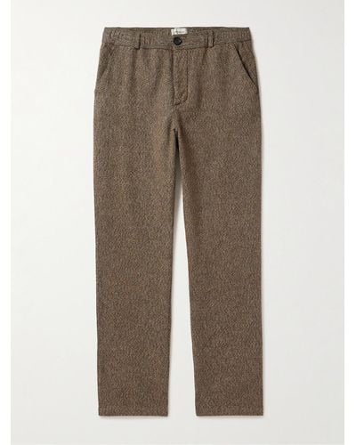 Oliver Spencer Adler Straight-leg Cotton-tweed Trousers - Natural