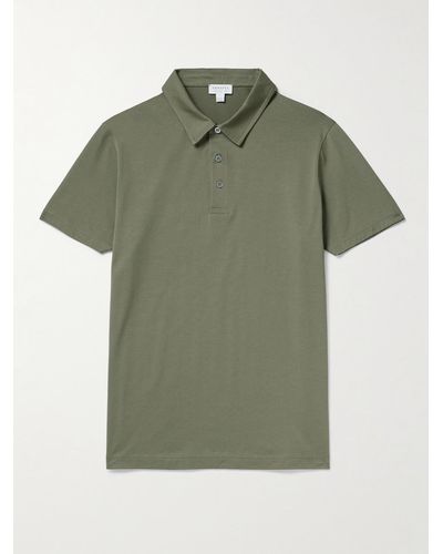Sunspel Cotton-piqué Polo Shirt - Green