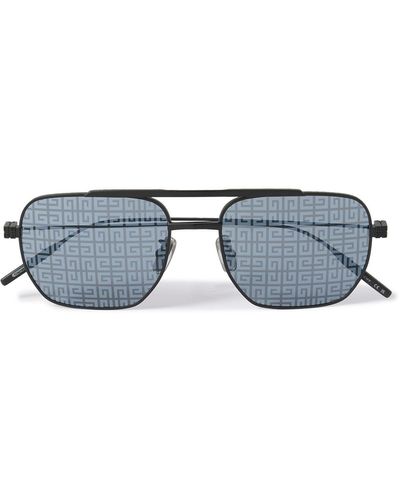 Givenchy Gvspeed Aviator-style Metal Sunglasses - Blue