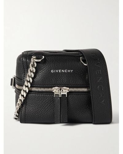 Givenchy Pandora kleine Umhängetasche aus vollnarbigem Leder - Schwarz