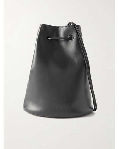 Jil Sander Beuteltasche aus Leder - Schwarz