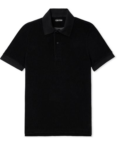 Tom Ford Cotton-blend Terry Polo Shirt - Black