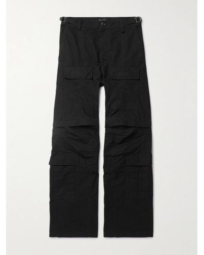 Balenciaga Convertible Flared Cotton-ripstop Cargo Pants - Black
