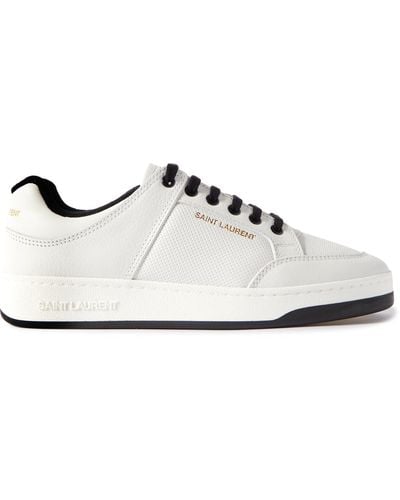 Saint Laurent Sl 61 Logo-embossed Leather Low-top Sneakers - White