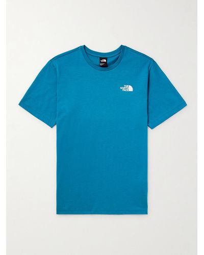 The North Face T-shirt in jersey di cotone con logo Redbox Celebration - Blu