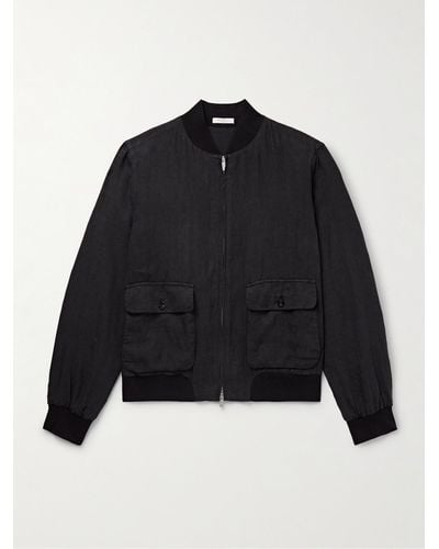 Boglioli Linen Bomber Jacket - Black