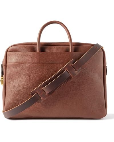 Bleu De Chauffe Full-grain Leather Briefcase - Brown