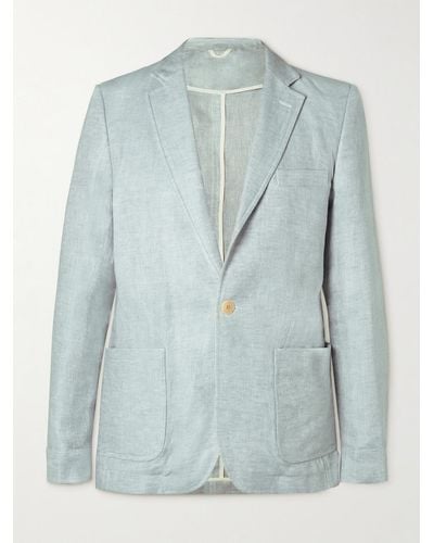 Oliver Spencer Fairway Linen Suit Jacket - Blue