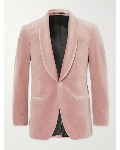 MR P. Smokingjacke aus Samt aus einer Baumwollmischung - Pink