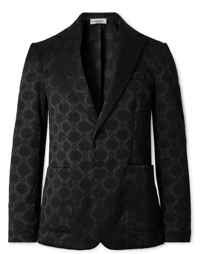 Barena Borgo Cariol Unstructured Jacquard Woven Blazer - Black