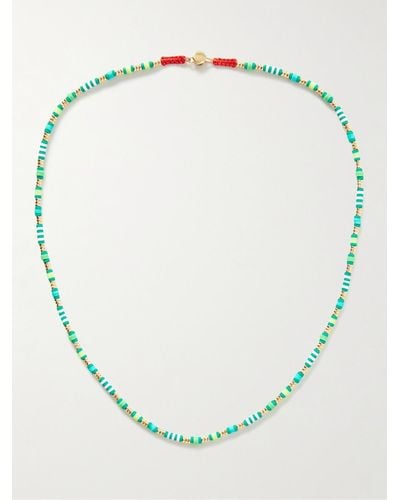 Roxanne Assoulin Enamel And Gold-tone Beaded Necklace - Green