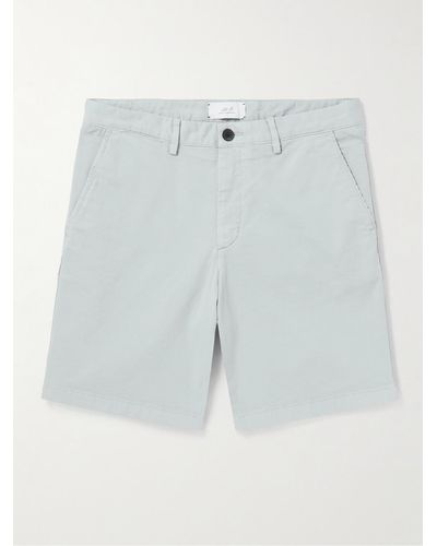 MR P. Straight-leg Garment-dyed Cotton-blend Twill Bermuda Shorts - Blue