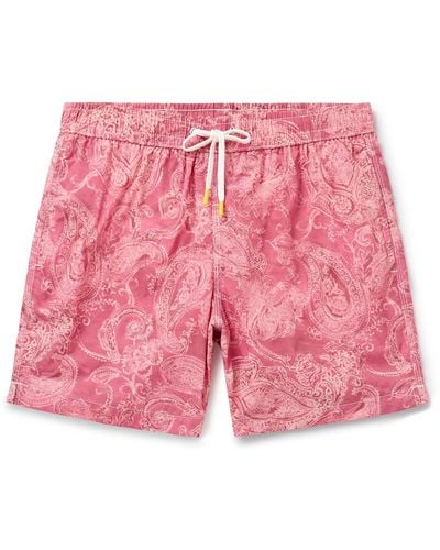 Hartford Straight-leg Mid-length Paisley-print Recycled Swim Shorts - Pink
