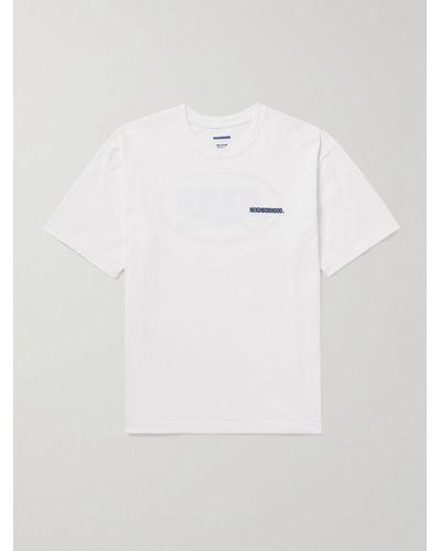 Neighborhood T-shirt in jersey di cotone con logo - Bianco
