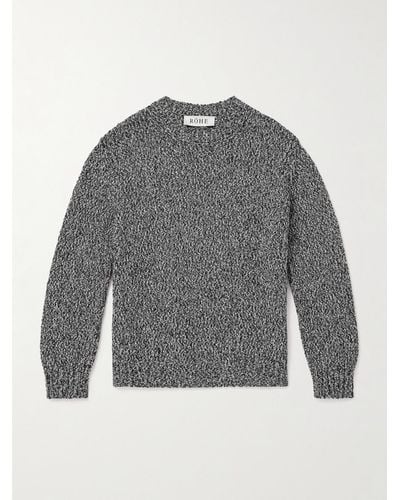 Rohe Pullover aus Baumwoll-Mouliné - Grau