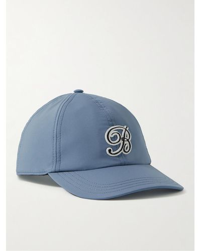 Berluti Leather-trimmed Logo-appliquéd Shell Golf Cap - Blue