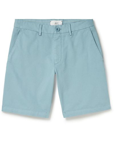 MR P. Straight-leg Cotton-twill Shorts - Blue