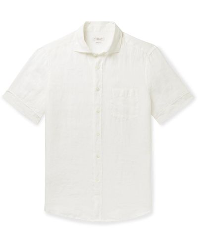 Incotex Garment-dyed Linen Shirt - White