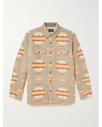 Pendleton Faux Shearling-Lined Cotton-Jacquard Shirt Jacket - Natur