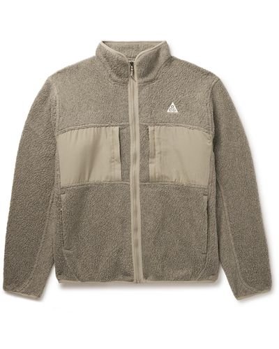Nike Acg Arctic Wolf Logo-embroidered Shell-trimmed Polartec® Fleece Jacket - Natural