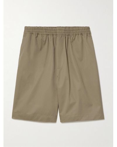 Rohe Wide-leg Cotton-twill Shorts - Natural