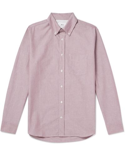 MR P. Button-down Collar Organic Cotton Oxford Shirt - Pink
