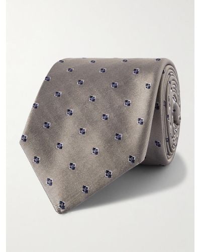 Brioni Krawatte aus Seiden-Jacquard - Grau