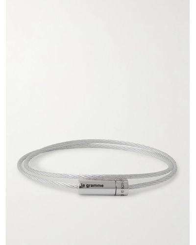 Le Gramme 9g Double Turn Polished Recycled-sterling Silver Cable Bracelet - Natural
