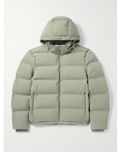 Brunello Cucinelli Quilted Padded Hooded Shell Down Jacket - Grey