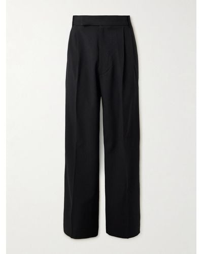 Frankie Shop Beo Wide-leg Pleated Woven Suit Trousers - Black