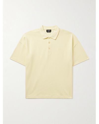 A.P.C. Antoine Oversized Logo-embroidered Cotton Polo Shirt - Natural