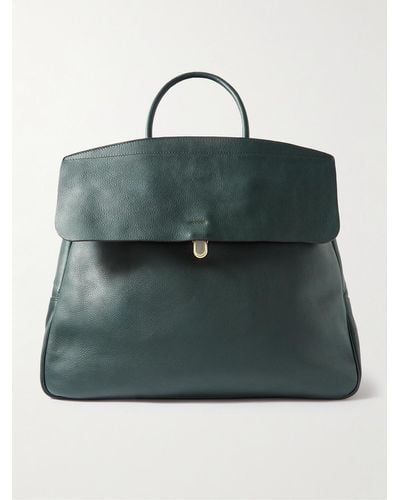Bleu De Chauffe Zoom Full-grain Leather Weekend Bag - Green