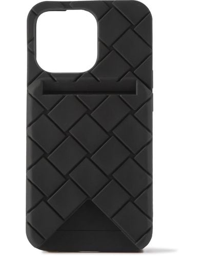 Bottega Veneta Intrecciato Rubber Iphone 13 Case - Black