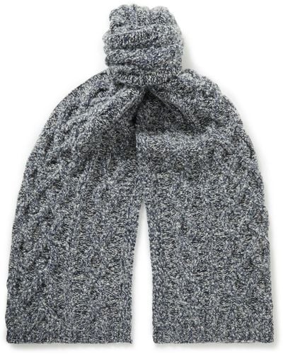 Loro Piana Sciarpa Cable-knit Cashmere Scarf - Gray